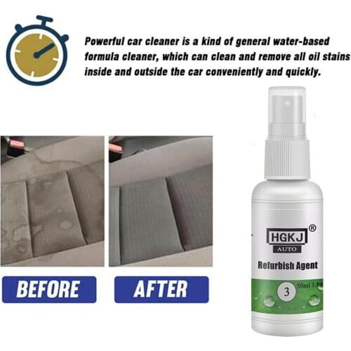 4 PCS of HGKJ-3-50ml with Sponge of Car Leather Repair Liquid Leather Plastic Refreshing Car Interior Dry Cleaning Car Polish