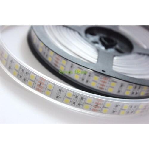 5M/LOT 120 LEDs/m LED Strip 5050 DC12V Silicone Tube Waterproof Flexible LED Light Double Row 5050 LED Strip 5m/lot