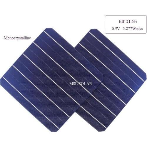 50pcs Mono solar cells Highly efficiency 21.6% A grade top quality diy 12V 24V 260W solar panel solar charger
