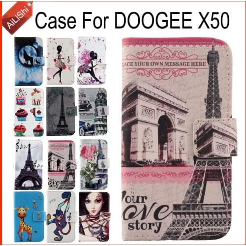 AiLiShi Case For DOOGEE X50 Luxury Flip PU Painted Leather Case X50 DOOGEE Exclusive 100% Special Phone Cover Skin+Tracking