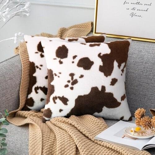 Cow Pattern Cushion Cover Black White Pillow Case Animal Pattern Art Car Interior Decoration Cushion Pillow Case