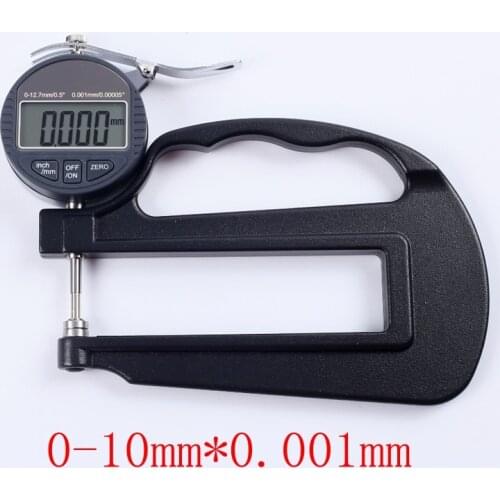 0.001mm Digital Thickness Gauge 0-10mm Electronic Micron Thickness Indicator Paper Leather Micrometer Measure Tools Depth:120mm