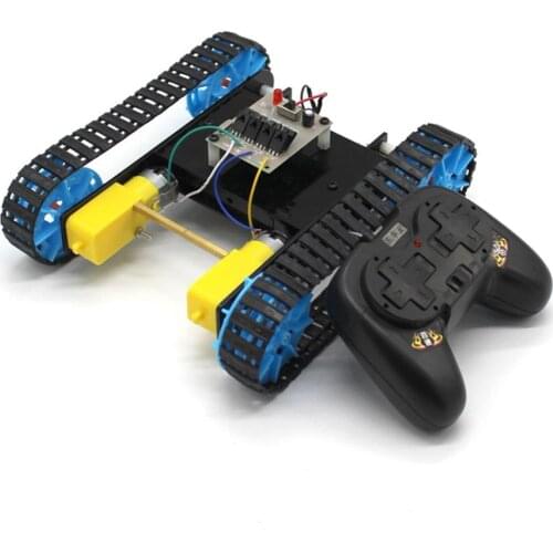 DIY Assembled Tank Model with Remote Control Handicraft Experiment Material Educational Science Toys