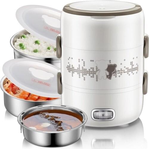2L three liner 304 stainless steel two layers seal and fresh electric lunch box