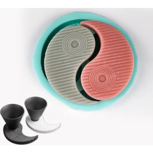Tai Chi Yin Yang fish coaster mold Yin Yang cement plaster mold chocolate candy cake decorative silicone mold