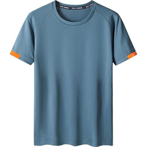 Fashion Men T-shirt Stretchy Quick Dry Summer Short Sleeve Round Neck Top for Sports Summer Hip Hop Slim Loose Tops Streetwear