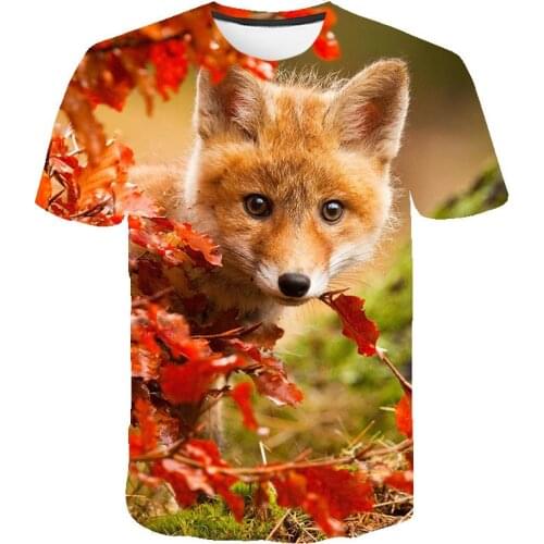 3D Print Animal T Shirt Fashion Men Women Tshirt Fox Sweatshirt Short Sleeve Hip Hop Cool Streetwear Tops Men Clothing Pullover