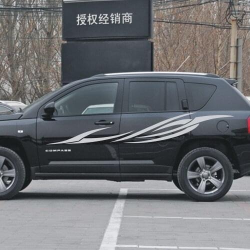 HotMeiNi 200CM*23CM 2 X Car Sports Racing Stripes Door Decals SUV Vinyl Auto Sticker Graphics Car Stickers