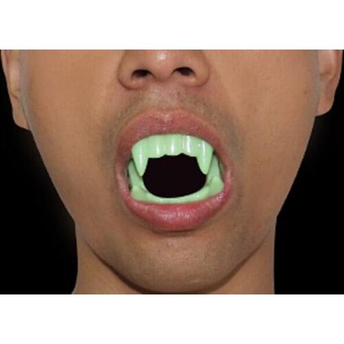 Wholesale 50pc/lot Horror cheap vampire fake teeth glow in dark fancy essential props for Halloween party dress cosplay costume