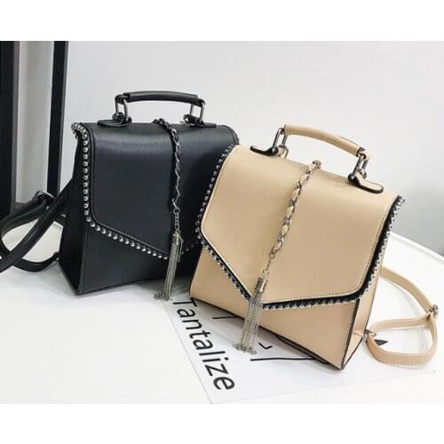 Fashion Leather Backpacks for Teenage Girls Bolsa Feminina Mochila Small Ear Women Backpack Tassel Shoulder Bags School Backpack