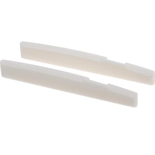 Musiclily Pro 71.12mm Compensated Acoustic Guitar Bone Saddle for 6-String Taylor Style, Ivory (Set of 2)