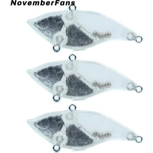 NovemberFans 5pcs/lot Unpainted Hard Plastic Fishing Lures 5cm 13.2g Blank Wobbler Bait DIY VIB Fishing Tackle for Fishing