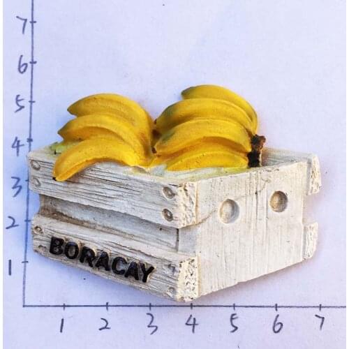 NEW Arrival Philippine Boracay Fridge Magnets 3D Resin Hand-painted Banana Travel Tourism Souvenirs