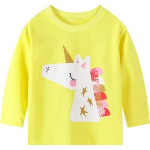 2-7 Years Children Kids Tops T Shirt New Spring Baby Boy Girls Long Sleeve Unicorns T Shirt Cotton Children Shirts Clothes