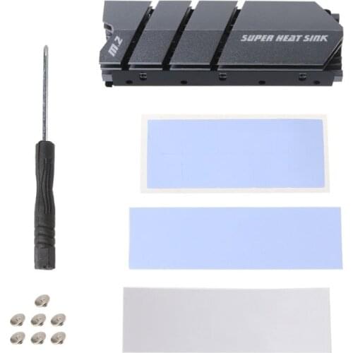 Screwdriver 1Set M.2 SSD NVMe NGFF Heat Sink Aluminum Heatsink with Thermal Pad for M2 2280