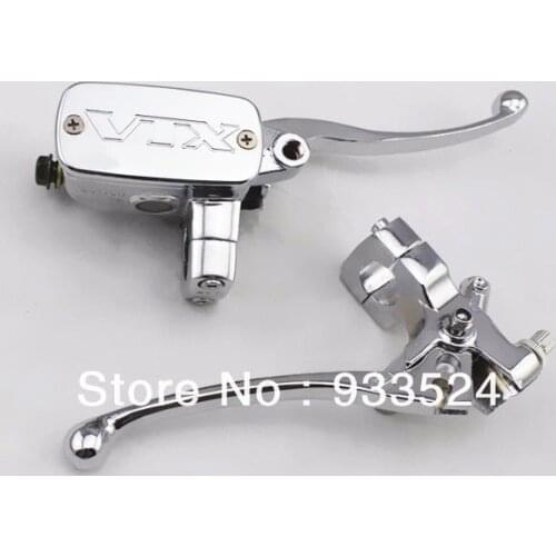 Pair Motorcycle Chrome Control Reservoir Brake Clutch Levers 1" 25mm Handlebar For Honda Custom VTX VT