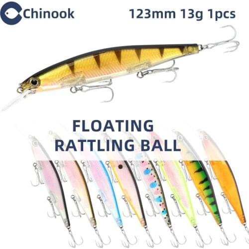 Chinook Floating Lure Minnow Fishing Lure 123MM 13G hooks fish wobbler tackle crankbait artificial hard bait swimbait Depth1~3m