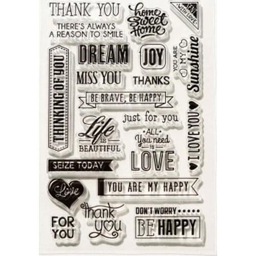 Vintage Happy Birthday Sentiment Transparent Silicone DIY Decoration Craft Clear Stamp Stamp For Scrapbooking V3Z2