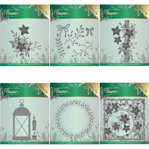 Mmao Crafts Metal Steel Cutting Dies Christmas flower frame lanter Stencil For DIY Scrapbooking Paper/photo Cards Embossing Dies