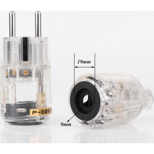 Hi-end Rhodium Plated Schuko plug EU version power plugs for audio power cable Rhodium Plated Male Plug Female IEC Connector
