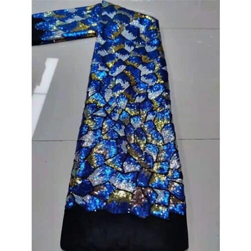 High Quality French Net Lace With Sequins African Tulle Mesh Lace Fabric For Party Wedding