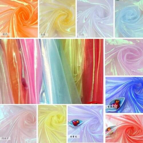 1M*1.5M Symphony Bright Silk Gauze Colorful Fluorescent Yarn DIY Sewing Transparent Lace Stage Clothing Designer Cloth Wholesale