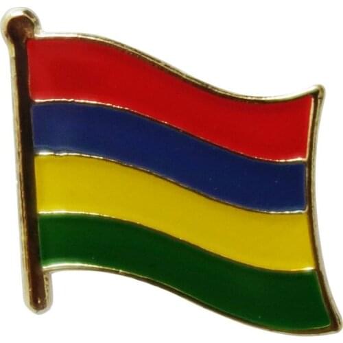 Mauritius 300+ Country Flag Lapel Pin Enamel Badge brooch Jeans shirt bags Cool Jewelry Gift for girl n boys (10pcs/lot)