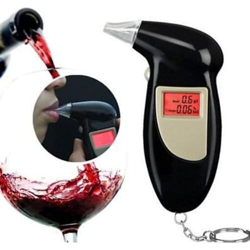 1pc Handheld Digital alcohol breath tester LCD alcohol breath analyzer Quick Detector Keychain Backlight Display Tester