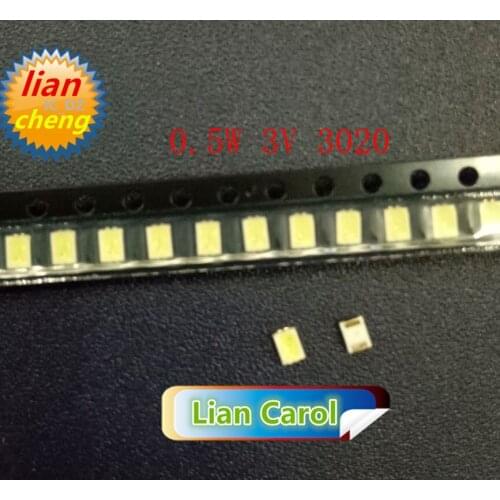 200pcs FOR LUMENS LED Backlight 0.5W 3V 3020 3021 3022 Cool white LCD Backlight for TV TV Application