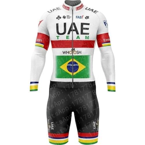 2021 UAE Cycling Team Clothing Bike Skinsuit 20D Pad Long Set Men Quick Dry Pro Bicycle Jumpsuit Maillot Ciclismo Roadbike Wear