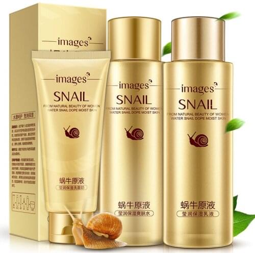 3Pcs/Kit Snail Original Solution Ying Run Moisturizing Cleanser+Toner+Moisturizing Milk Skin Care Product Kit