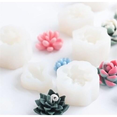 3D Silicone Succulent Plant Candle Mold Epoxy Resin Succulent Flower Pot Aromatherapy Plaster Handmade Making Soap Crafts Mould