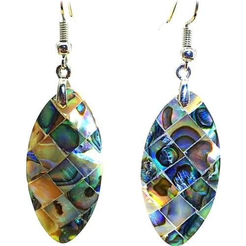 5 pair free horse eye nova paua shell earrings Fashion vacillated pendant paua shell earrings E-083