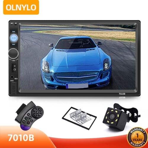Car Radio 2 Din HD 7" Touch Screen Stereo Bluetooth Handsfree FM Radio Reverse Image With / Without Camera 12V 7010B