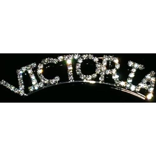 Handmade Word Brooch Pin "VICTORIA" Words Lapel Pin Blingbling Crystal Jewelry&Accessories Unique Gift WHOLESALE