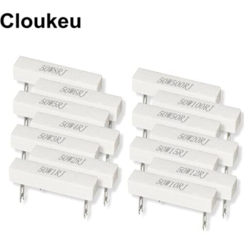 50W Cement resistance switch 1R 2R 3R 4R 5R 6R 8R 10R 12R 15R 20R 25R 50R 100R 200R 500R