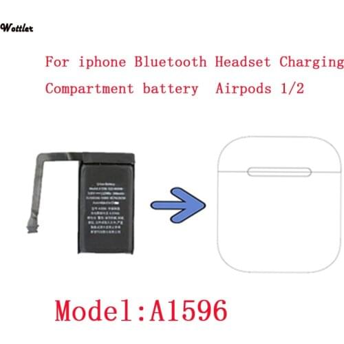 A1596 Real 400mAh Battery For Airpods 1 2 Wireless Charging Box Case Battery A1596 020-00098