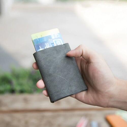 DIENQI 2020 Rfid Card Holder Wallets Men Smart Black Magic Trifold Leather Slim Mini Wallet Small Money Bag Male Purses Walet
