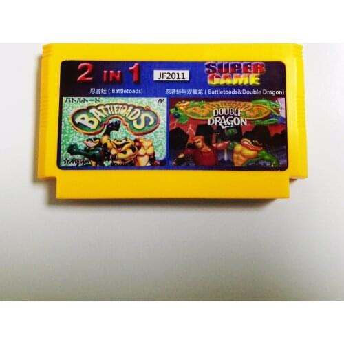 Battletoads/Battletoads&Double Dragon 2in1 Big Yellow 8 bit 60 pins Game Card