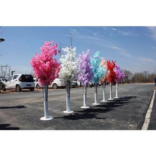Artifical Cherry Blossoms Tree Wedding Runner Aisle Column Shopping Malls Opened Door Decoration Stands