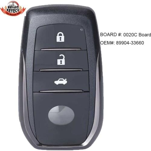 KEYECU Smart Key Transmitter 3 Button 433MHz 8A Chip for Toyota Camry 2015 2016 2017 89904-33660 FCC: BJ1EW PAGE1 88 0020C