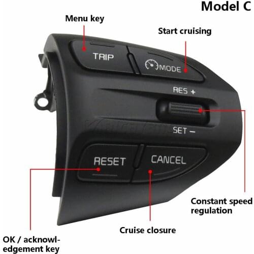 In stock Steering Wheel Button For KIA K2 RIO 2017 2018 2019 RIO X LINE ButtonsPhone Cruise Control Volume
