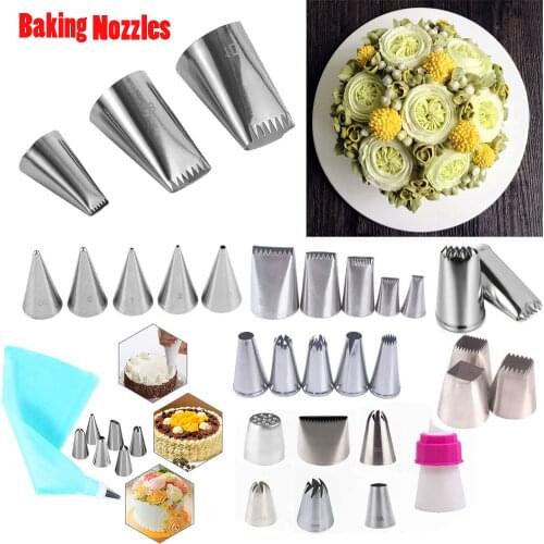 Bakeware Stainless Steel Cupcake Kitchen Accessories Icing Piping Nozzles Cake Decorating Baking Mold Ice Cream Tool