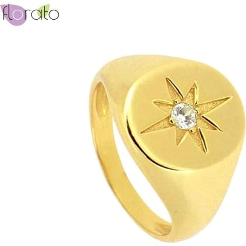 Minimalist Sunflower Crystal Ring 24k Gold Plated/Silver European and American Style Fashion For women Ring Wedding Gift