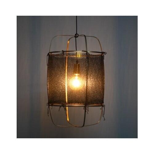 Nordic minimalist pendant lights illuminate Linen black/white bamboo pendant lamp for Dinning Living room bedroom hanging lamp