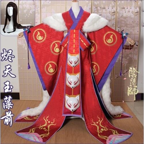 [Customized] Anime Onmyoji SP Tamamo no Mae Kimono Gorgeous Uniforms Full Set Cosplay Costume UnisexHalloween Free Shipping 2019