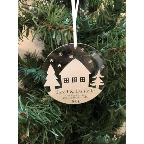 Our First Home Bulb Style Christmas Ornament Personalized Christmas Ornament Gifts for Couple New House Memory