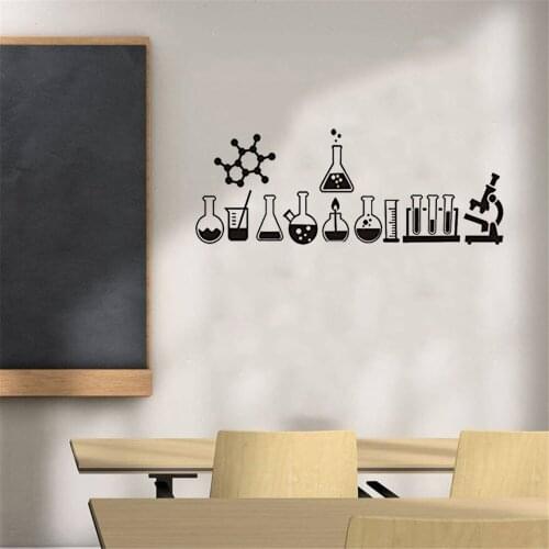 Science Wall Sticker Laboratory Decor Science Wall Decals Geek Wall Art Decal For Bedroom Chemistry Vinyl Mural DW7326