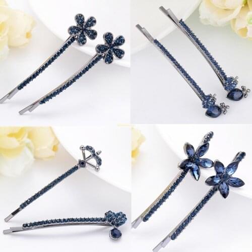 2021 New Korea Elegant Rhinestone Hairpins Women Hair Clips Pins Barrettes Accessories Girls Hair BB Hairclip Hairgrip Headdress