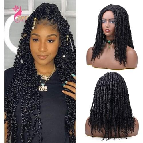 Synthetic Long Passion Twist Crochet Braided Wigs For Black Women Pre looped Fluffy Spring Twist Crochet Braiding Hair Wig